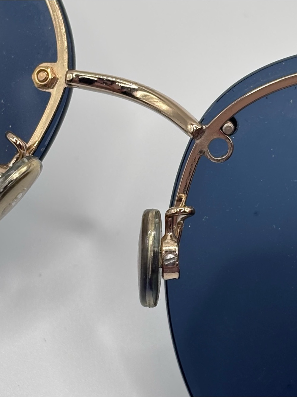 Christian Dior Sunglasses NEEDS SCREW Gold Blue Made In Italy - Picture 10 of 16